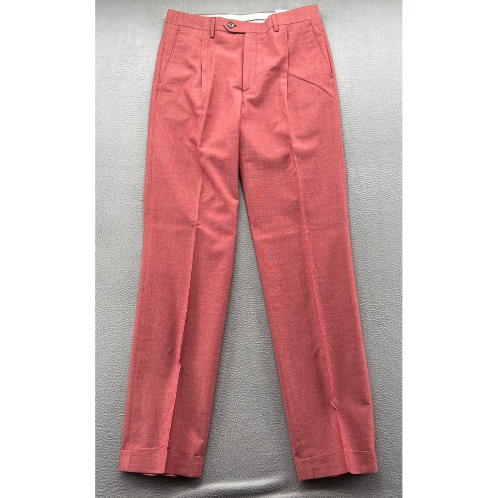 Sean John Dress Pants Men's 32x34 Red Sleeman Textured Trousers NWT